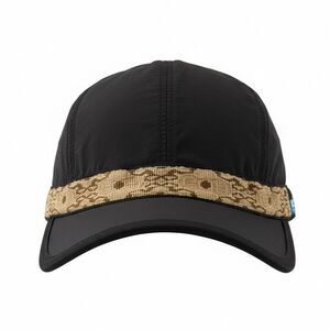 Kavu Synthetic Strapcap Hat Cap Size Medium Black Beige Trim 4 Panel Sports USA